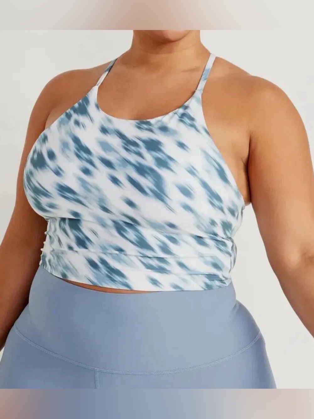 Old Navy XXL Women’s PowerSoft Light Support Sports Bra Blue Cheetah Print